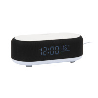 Budík Karlsson Vogue s nabíjačkou na telefón KA6033BK, 10cm